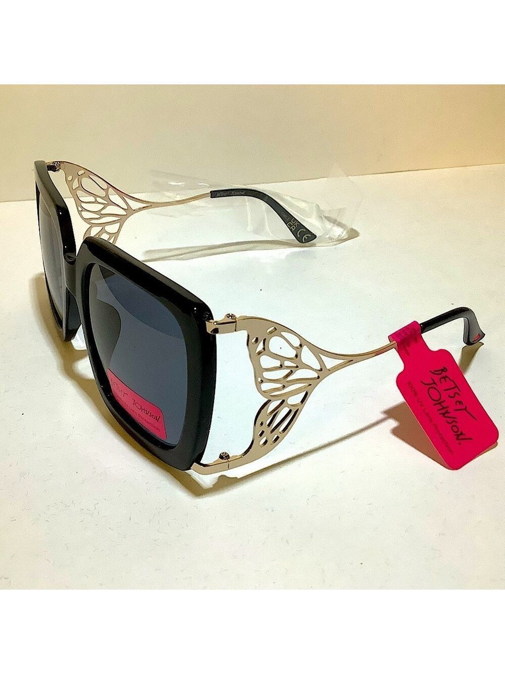 Betsey Johnson Mermaid Tail Black Silver Sunglasses New